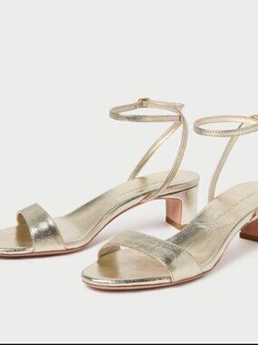 Alice Champagne Loeffler Randall Gold Heel Sandals Size 8